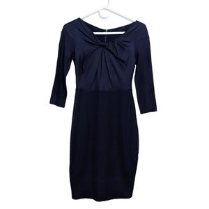 Bailey 44 Navy Exposed Sipper 3/4 Sleeve Bodycon Cocktail Dress Size XS